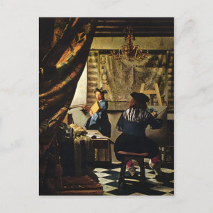 Johannes Vermeer's Kunst van schilderen ongeveer 1 Briefkaart