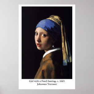 Johannes Vermeer's meisje met een pareltje Poster