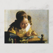 Johannes Vermeer's The Lacemaker (ongeveer 1670) Briefkaart (Voorkant)