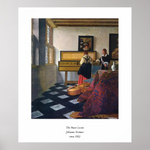 Johannes Vermeer's The Music Lesson (circa 1663) Poster