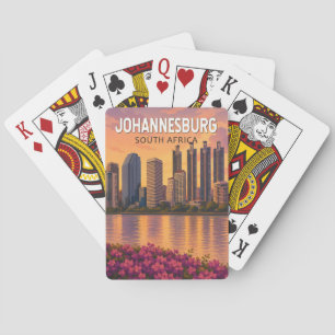 Johannesburg Zuid-Afrika Illustratie Reis Kunst  Pokerkaarten