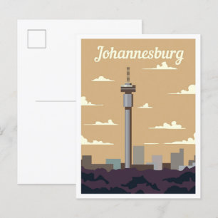 Johannesburg Zuid-Afrika Kunst Reizen Illustratie Briefkaart