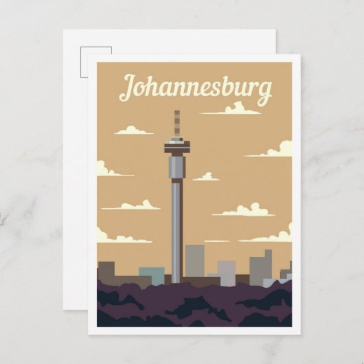 Johannesburg Zuid-Afrika Kunst Reizen Illustratie Briefkaart (Voorkant / Achterkant)