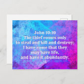 John 10:10 Ik ben gekomen dat ze misschien leven h Briefkaart (Voorkant / Achterkant)