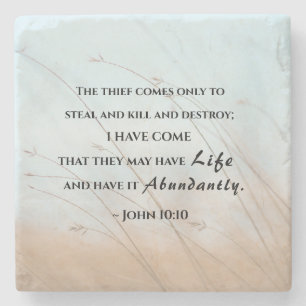 John 10:10 Ik ben gekomen dat ze misschien leven h Stenen Onderzetter