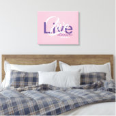 John 10:10 Overvloedig LEVEND ABUNDANT Roze Canvas Afdruk (Insitu (Slaapkamer))