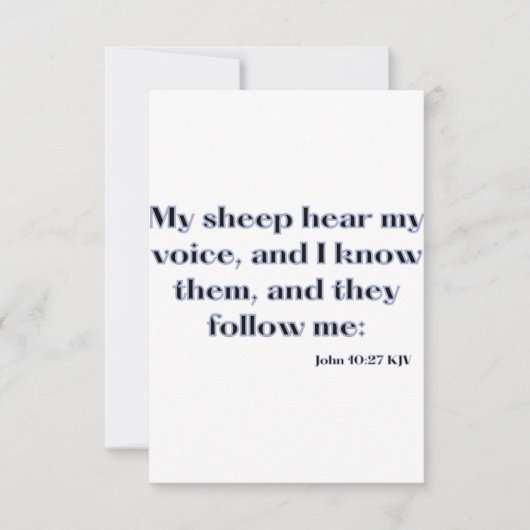 John 10:27 KJV Bible Scripture Carte de voeux plat (Devant)