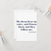 John 10:27 KJV Bible Scripture Carte de voeux plat (Devant/Arrière en situation)