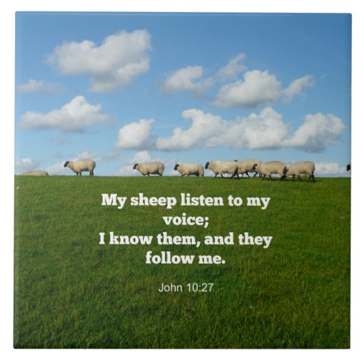 John 10:27, scripture verse, tegeltje (Voorkant)