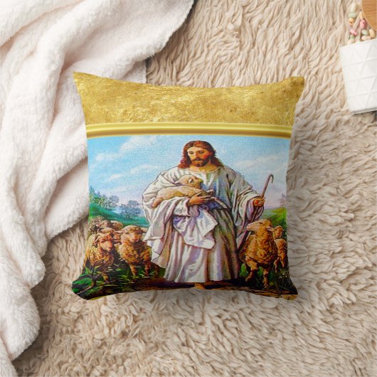 John 10:7-21 Ik ben de Good Shepherd Kussen (Deken)