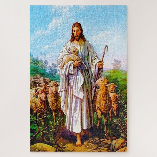 John 10:7-21 Ik ben de Good Shepherd Legpuzzel (Verticaal)