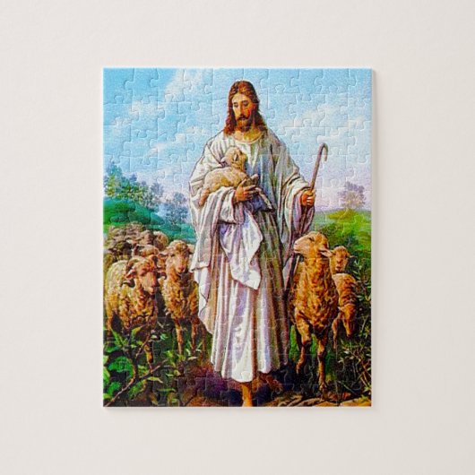 John 10:7-21 Ik ben de Good Shepherd Puzzle Legpuzzel (Verticaal)