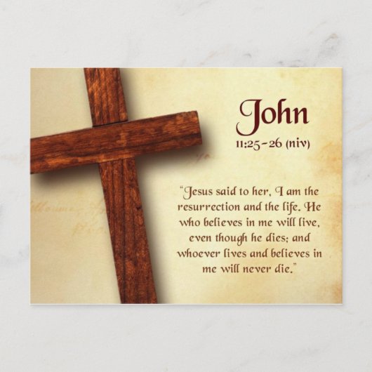 John 11 25-26 Citation biblique Carte postale (Devant)