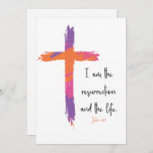 John 11:25 Carte de voeux de Pâques (Devant / Derrière)