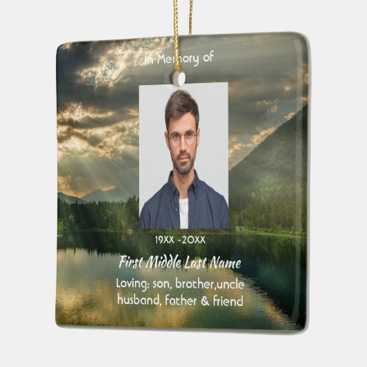 John 11: 25, Scripture Memorial Keepsake Keramisch Ornament (Links)