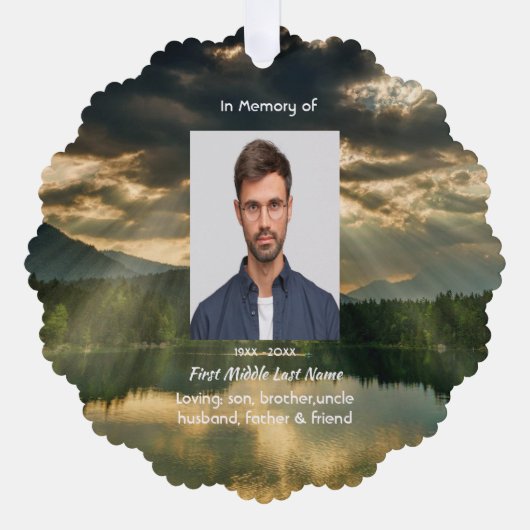 John 11: 25, Scripture Memorial Keepsake  Ornament Kaart (Voorkant)