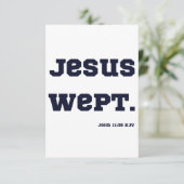 John 11:35 Bible Verse Carte de voeux (Debout devant)