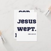 John 11:35 Bible Verse Carte de voeux (Devant/Arrière en situation)