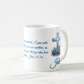 John 13:34 Personalized Rose Coffee Mug (Devant droit)