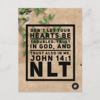 John 14:1 Bible Verse Carte mémoire - Carte postal