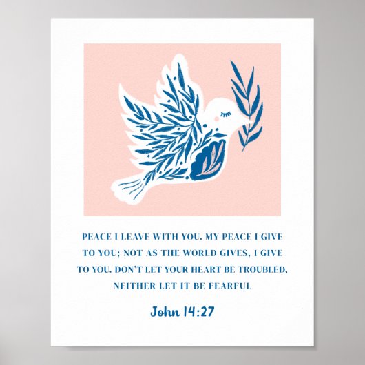 John 14:27 Bible Verse Christian Art Poster (Voorkant)