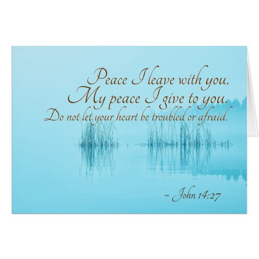 John 14:27 Peace I leave with you, Bible Card (Devant horizontal)