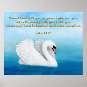 John 14:27 Peace Swan Bijbel Verse Print