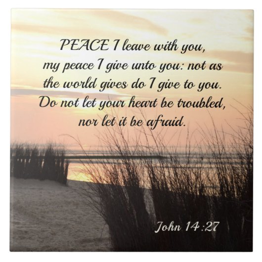John 14:27 Vrede dat ik met je vertrek, Ocean Suns Tegeltje (Voorkant)