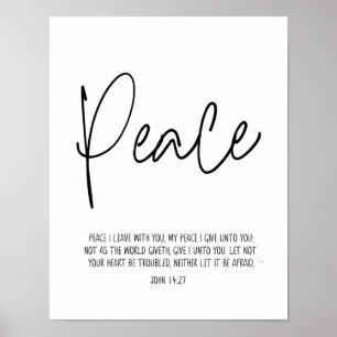 John 14:27 Vrede ik met u, Schrift verlaat Poster