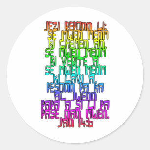 John 14:6 Haïtiaanse Creole Ronde Sticker