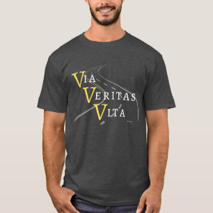John 14:6: Latijnse scripts: Via, Veritas, Vita T-shirt