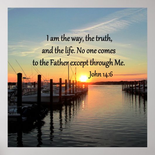 JOHN 14:6 SUNSET FOTO-ONTWERP POSTER (Voorkant)