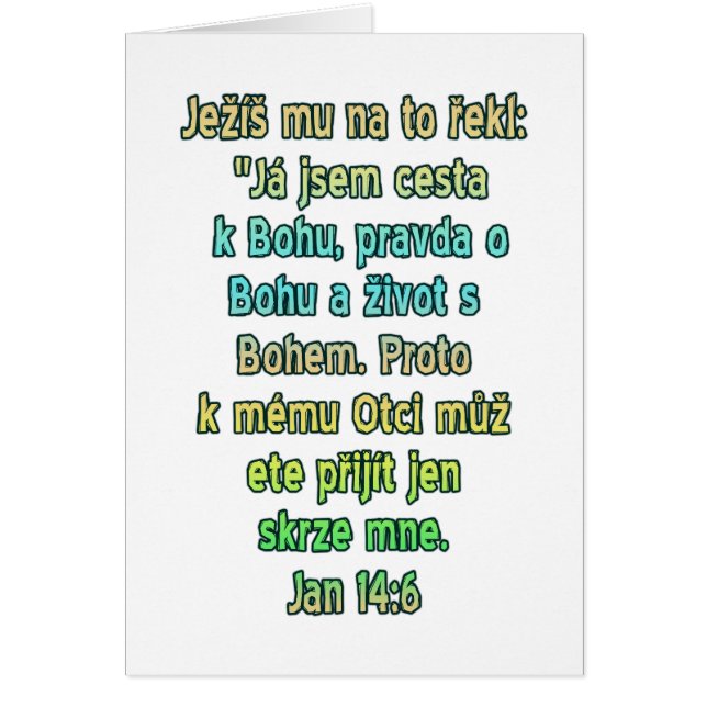 John 14:6 Tchèque (Devant)