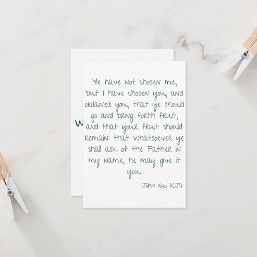 John 15:16 KJV Bible Scripture Carte de voeux (Devant/Arrière en situation)