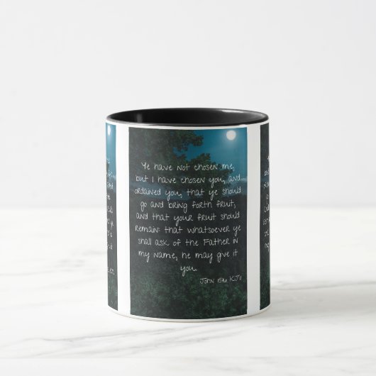 John 15:16 KJV Bijbelscriptie Pic Two-Tone Mok (Midden)