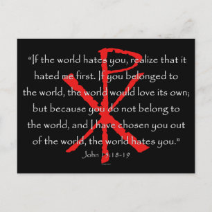 John 15:18-19 briefkaart