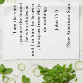 John 15:5 Verse Kitchen Towel Theedoek (Gevouwen)