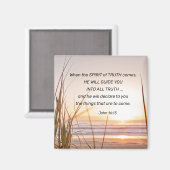 John 16:13 De waarheidsgeest zal u zonsondergang l Magneet (Voorkant / Achterkant)