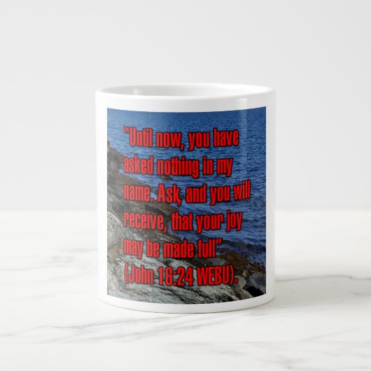 John 16:24 WEBU Mug Extra Grote Beker (Voorkant)