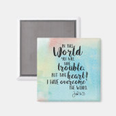 John 16:33 Aquarelle Photo Magnet (Recto/Verso)
