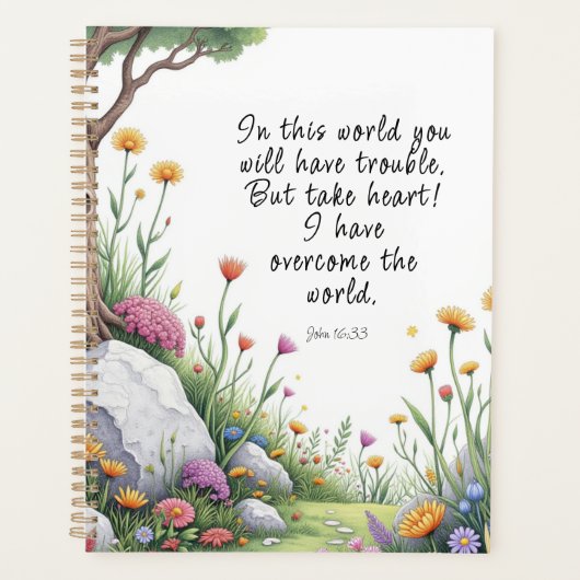John 16:33 Bijbelvers Afbeelding Poster Planner (Voorkant)