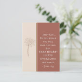 John, 16:33, neem hart! Ik heb de wereld overwonne Briefkaart (Staand voorkant)