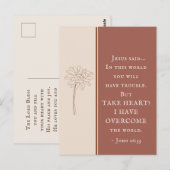John, 16:33, neem hart! Ik heb de wereld overwonne Briefkaart (Voorkant / Achterkant)