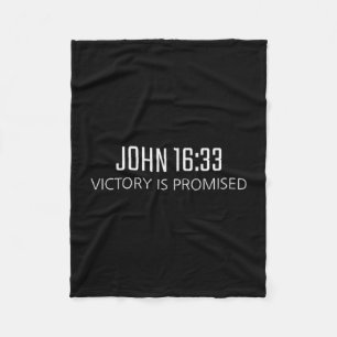 John 16_33 - Overwinning is Beloofde Bijbel Religi Fleece Deken