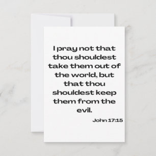John 17:15 KJV Bible Verse Carte de voeux plat