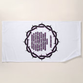 John 19:2-3 KJV Bijbelversie-scripts Strandlaken (Voorkant)