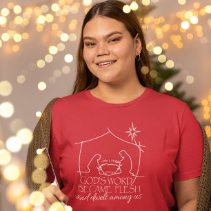 John 1:14 Christelijke Geboorte Dames Kerstmis T-shirt