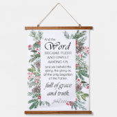 John 1:14 Kerstbijbelversie Hangend Wandkleed (Voorkant)