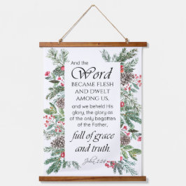 John 1:14 Kerstbijbelversie Hangend Wandkleed