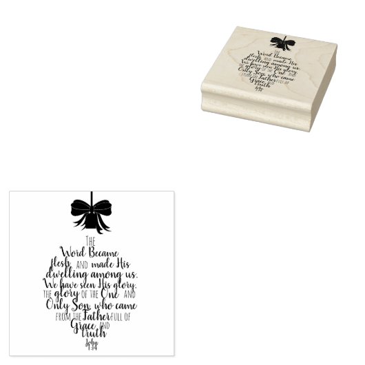John 1:14 Ornament Shape Typography Rubberstempel (Gestempeld)